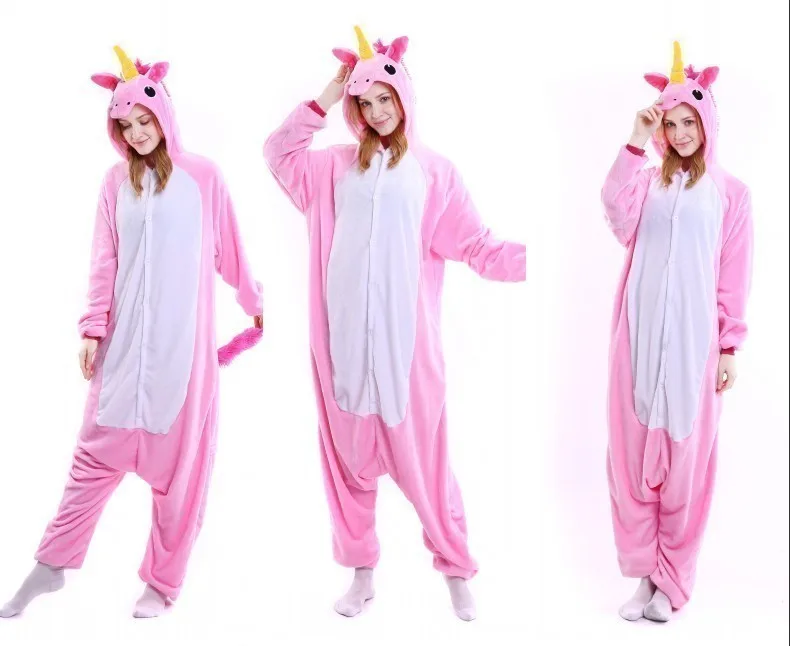 Onesie животных кигуруми взрослых для женщин Комбинезоны для взрослых одна деталь флис свободные Симпатичные пижамы зимн