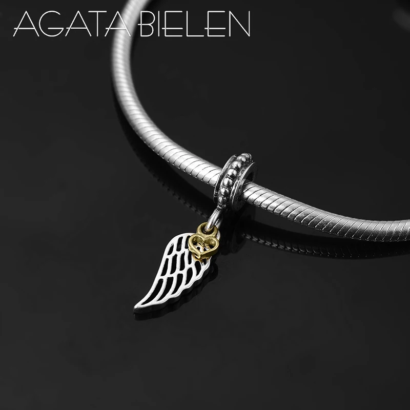 

100% Authentic 925 Sterling Silver like wings of an angel Pendant Charm Beads Fit Original Pandora Charm Bracelet Jewelry making