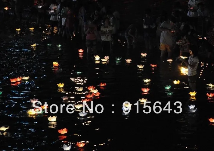 30PCS/Lot+Free Shipping Chinese Floating Garden Water/Pond Lotus Lanterns Wishing Birthday Wedding Christmas Party Lamp | Дом и сад