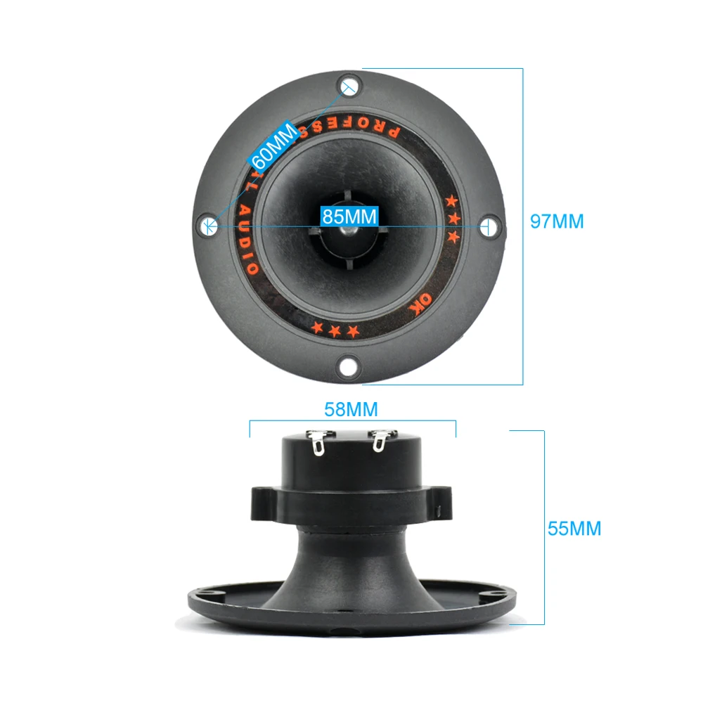 Portable Speakers 2Pcs 4Inch Audio 50W Coil Tweeters Loudspeaker DIY For Home Theater