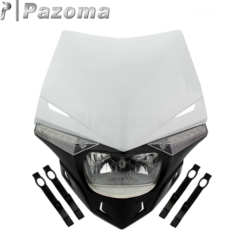 

Pazoma Universal Streetfighter LED Headlight White Motorcycle Headlamp Dirt Bike for KX KXF KDX KLX KL XR CR CRF XL XLR SL