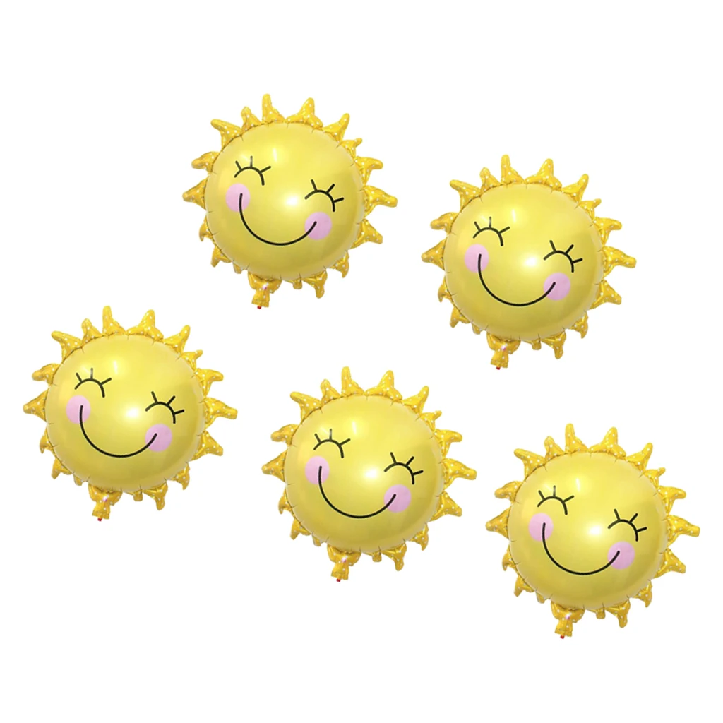 5pcs Sunshine Sun Flower Aluminum Foil Balloons Wedding Birthday Party Decor Kids Baby Shower Supplies Children Gifts