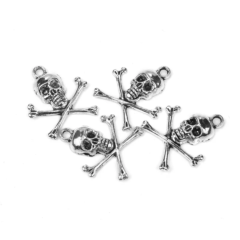 

10pc/lot 25*21mm Skull Tibetan Sliver Alloy Metal Charms Pendants DIY Jewelry Findings Accessories Pendant