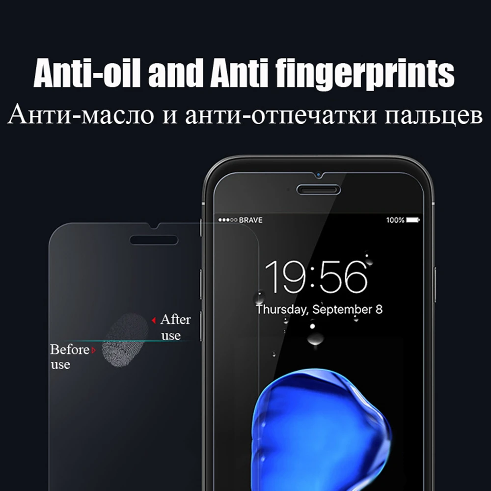 2 Pcs  Lot Tempered Glass For iPhone 6 6s Glass Tempered Guard Film For iPhone X 10 7 8 Plus 5 5s 5C SE 4 Tempered Glass (1)