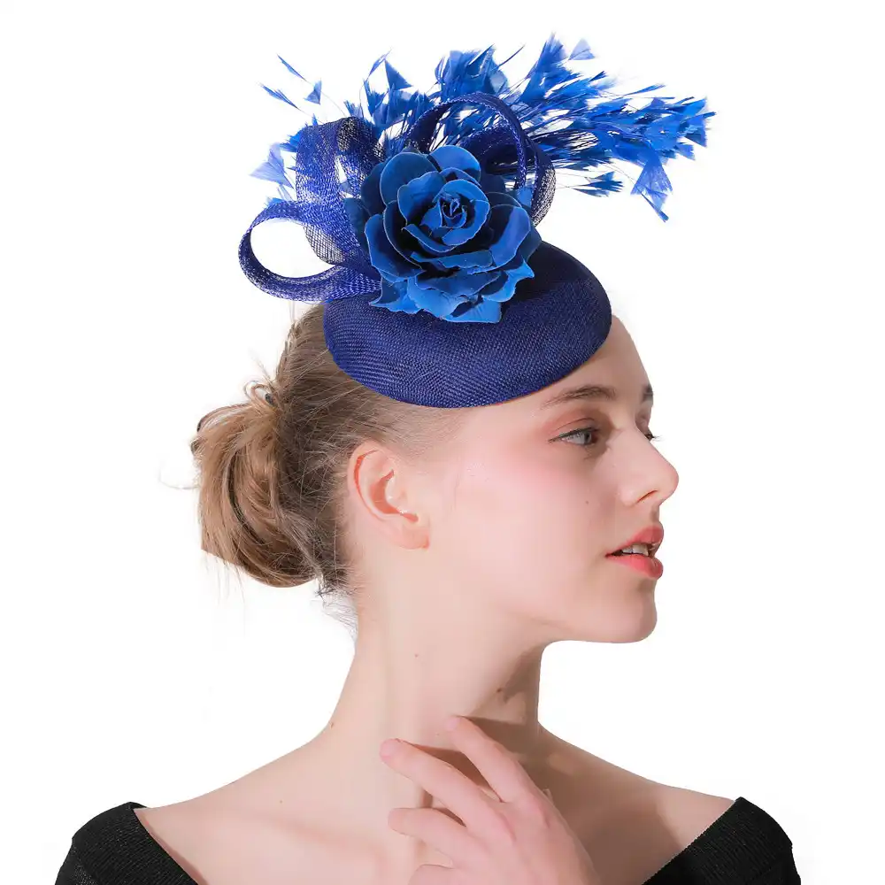 coral coloured wedding hats