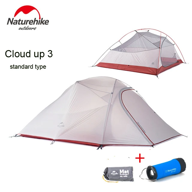 

DHL freeshipping Brand NatureHike tent New 1.8kg 3 Person 20D Silicone Fabric Double-layer Camping Tents NH Outdoor Tent