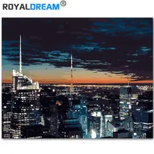 ROYALDREAM Нью-Йорк Архитектура DIY краски ing по номерам комплект краски на холсте ing каллиграфия для домашнего декора