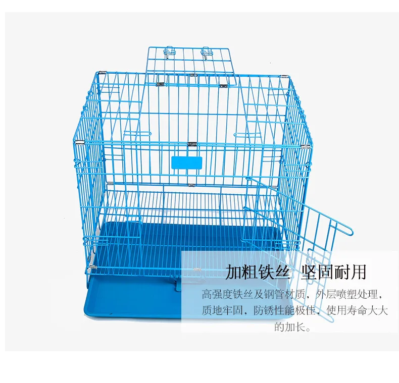 LK складной металлический ящик для собак Складная Клетка для кошек питомник двухдверный легко установить розовый синий Размер S для маленьких питомцев 45*30*38 см