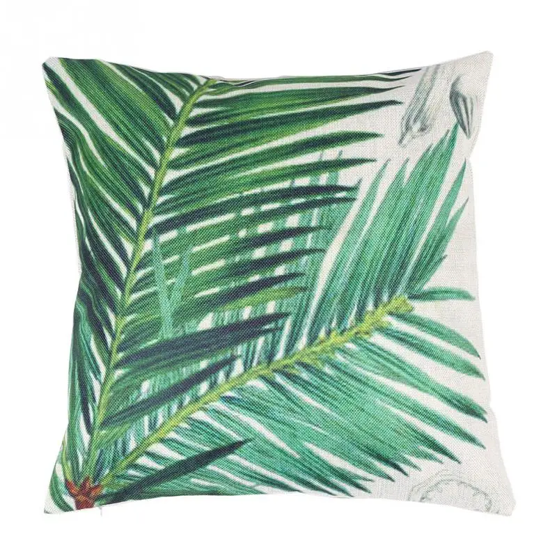 1Pcs 45cm*45cm Cycads Leaf Home Decoration Cushion Cover Pillow Case Linen Pillowcase Square Bed Seat Decor 18'' | Дом и сад