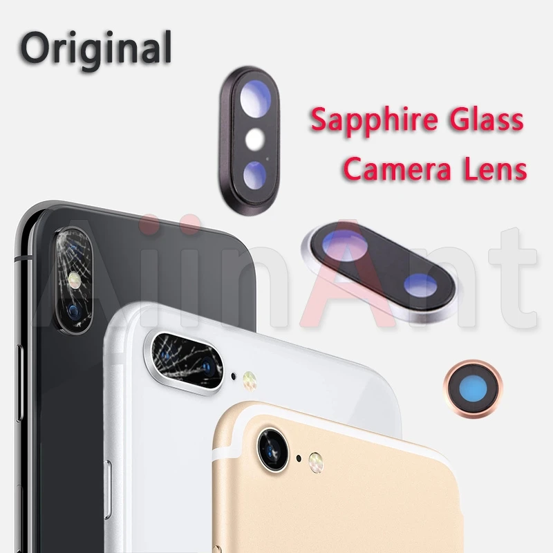 Стеклянное кольцо с сапфировым стеклом для задней камеры iPhone 7 8 Plus оригинальная