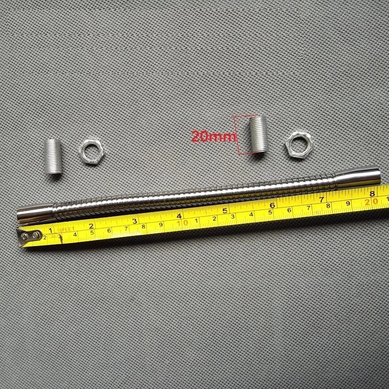 M10 male screw + female thread Soft Light metal Flexible conduit DIY metal gooseneck hose serpentine tube clamp lamp 2pcs/lot,led gooseneck tube
