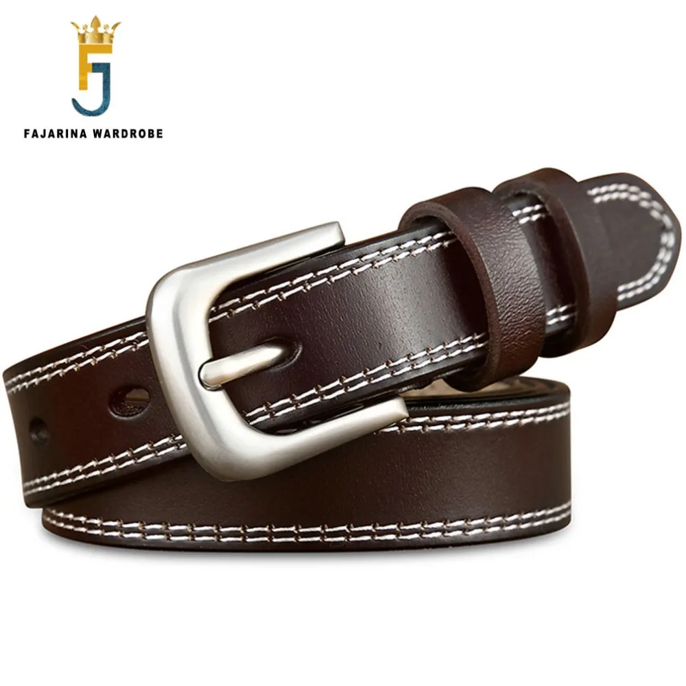 

FAJARINA Ladies Quality Cow Skin Leather Retro Styles Decorative Clasp Buckle Cowhide Belts for Women Fashion Design N17FJ126