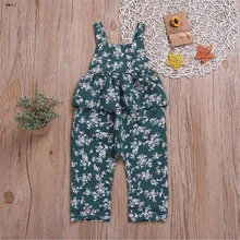 Детская одежда; комбинезоны для девочек; Летний комбинезон без рукавов с оборками и цветочным принтом; комбинезоны для девочек; детская одежда; Vestidos