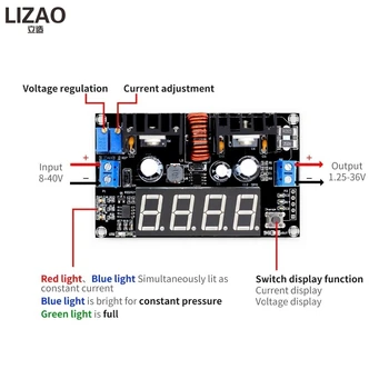 

VHM-101 Digital display DC DC 5A 180W Adjustable CC CV Step-down Power Supply Battery Charging Module Voltage ammeter LED Driver