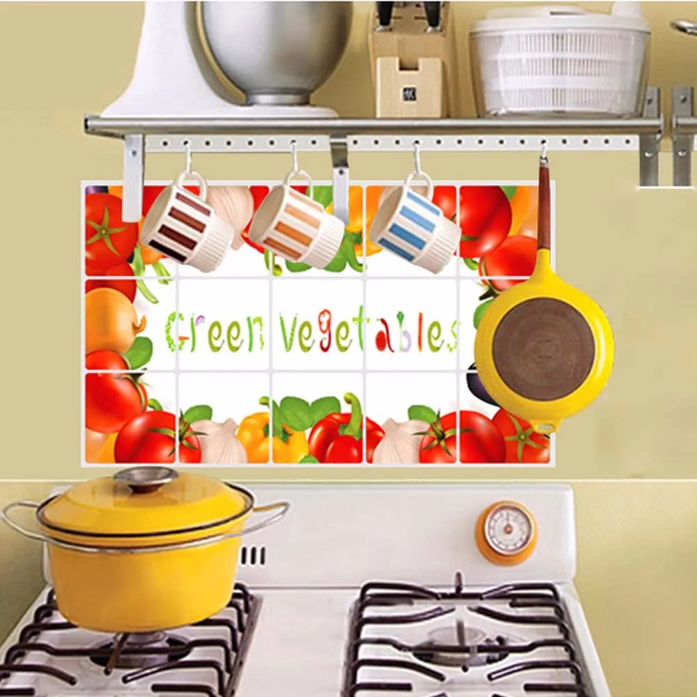 Fruit vegetable Oilproof Wall Stickers Removable Home Decor Art Decal Kitchen oil-resistant Wall-papers Wall Stickers #YL Fruit vegetable Oilproof Wall Stickers Removable Home Decor Art Decal Kitchen oil-resistant Wall-papers Wall Stickers #YL