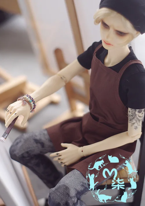

Painter Apron Cafe Waiter Bib for Bjd 1/4 MSD,1/3 SD13,SD17 Uncle Doll Clothes Customized CMB94