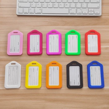 

7Pcs/set Plastic toys Luggage tag Travel Luggage Suitcase Baggage Travel bag Boarding tag 7 colors Address Label Name ID Tags