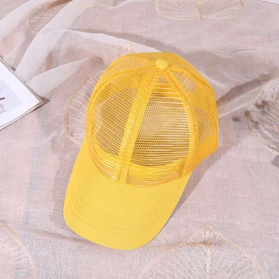 Дышащая бейсбольная кепка Женская грязная булочка Snapback летние сетчатые шляпы повседневные спортивные шапки Прямая поставка шляпа папы костяная черная - Цвет: Yellow
