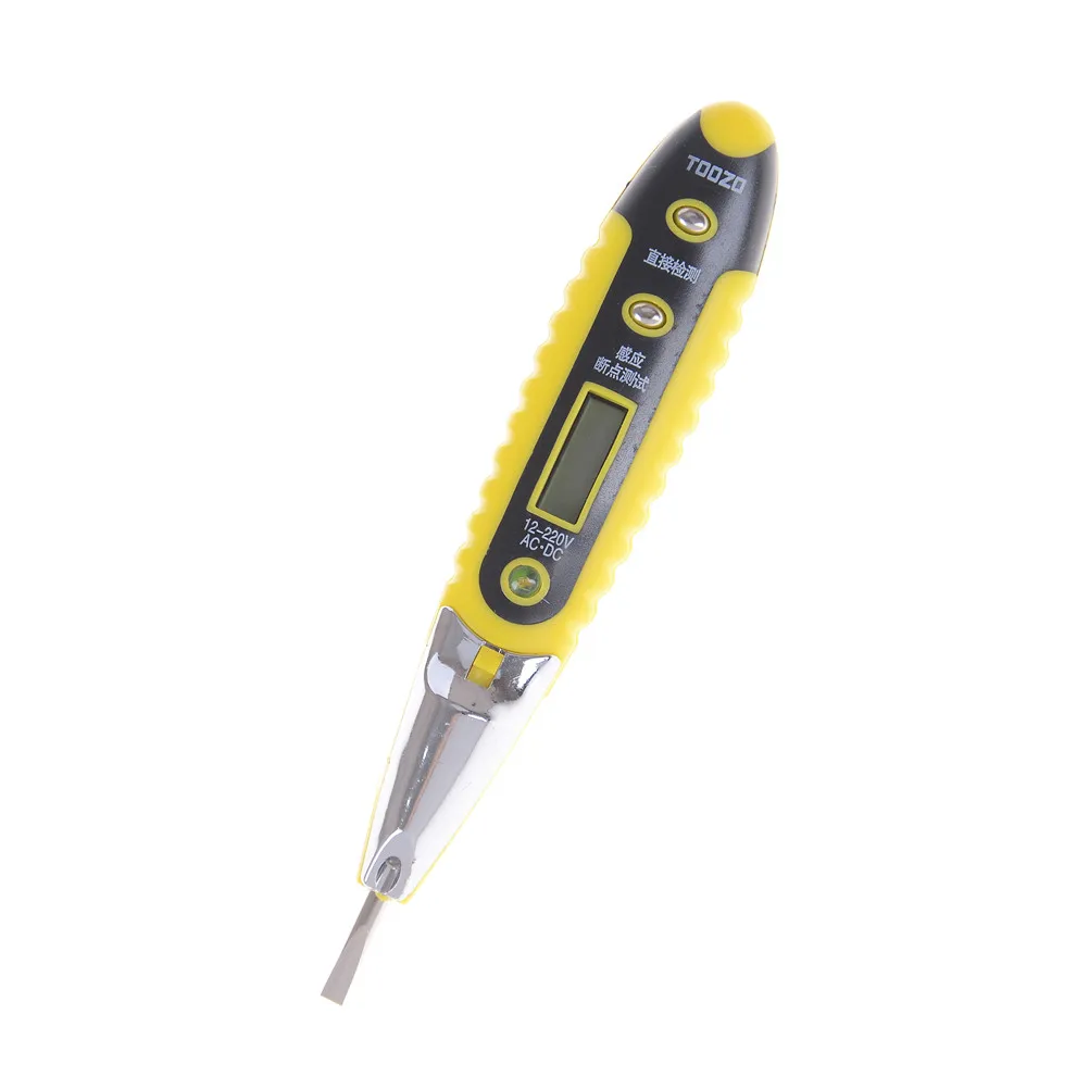 AC/DC Non-Contact Electric Test Pen Voltage Digital Detector Tester 12~220V LCD