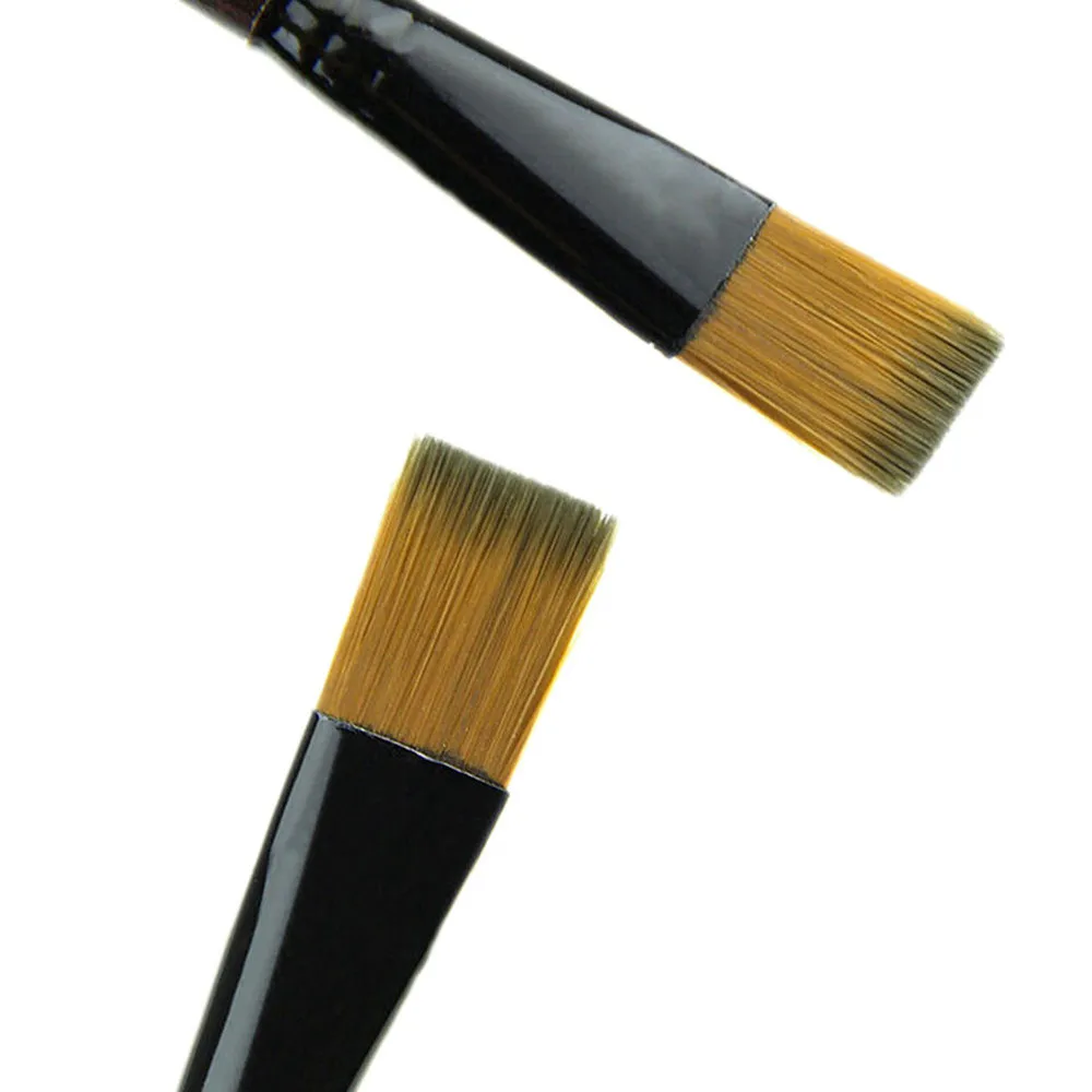 Pack of 6 Art Brown Nylon Paint Brushes for Acrylic 10.11 -