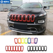 For Jeep Cherokee 2014 up Red/Black ABS 3D Front Insert Mesh Grill Bright Circle Frame New Auto Accessories For Jeep Cherokee 2014 up Red/Black ABS 3D Front Insert Mesh Grill Bright Circle Frame New Auto Accessories