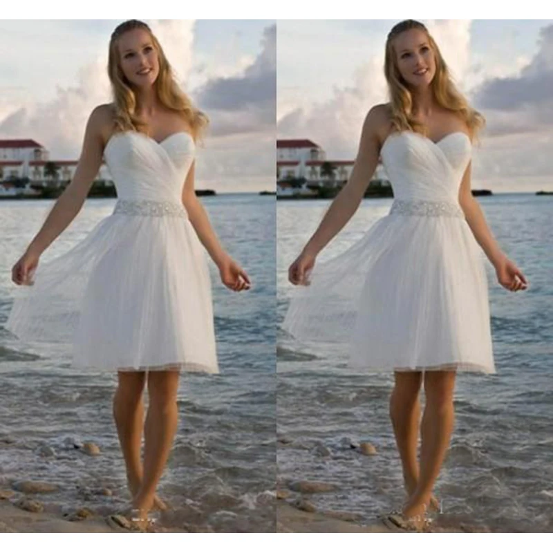 Beach wedding dresses for short brides Clearance