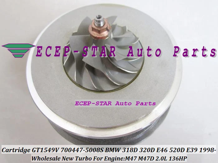 Turbo CHRA Cartridge Turbocharger Core GT1549V 700447-5008S For BMW 318D 320D E46 520D E39 1998- M47 2.0L 136HP (4)
