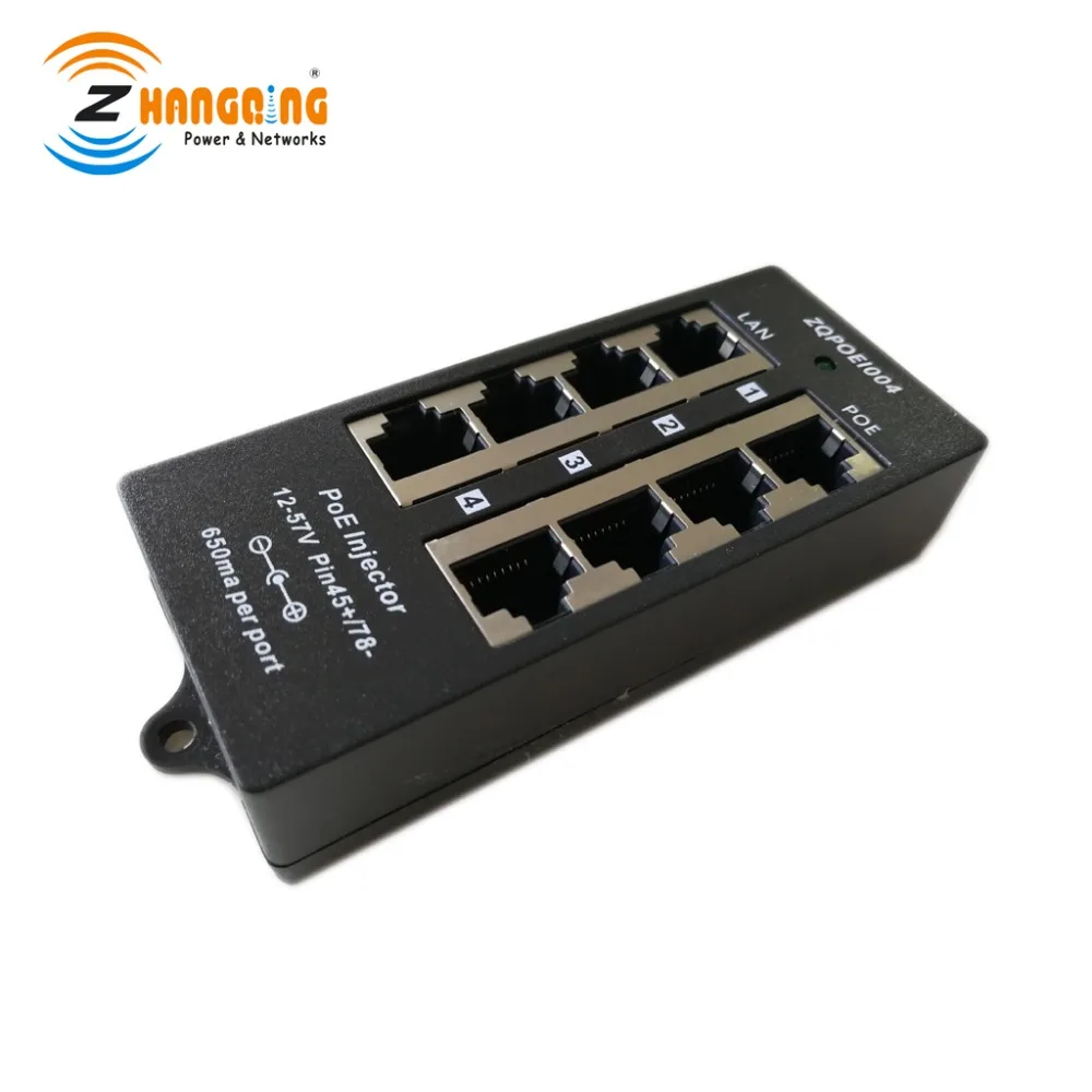 POE 4 48v60w порта PoE инжектор Режим B 100 Мбит/с Инжектор использовать с