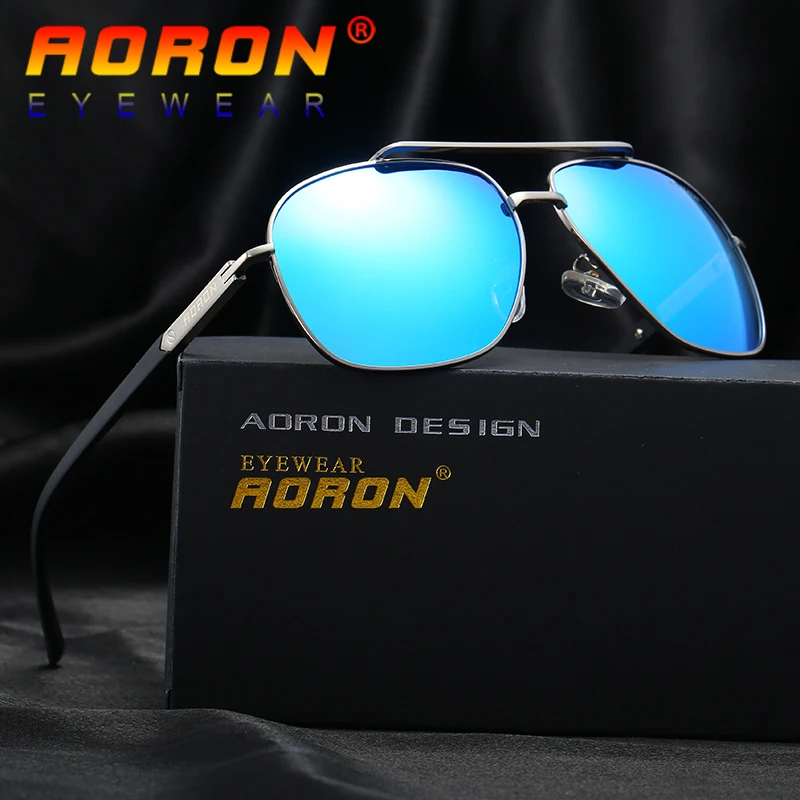 

AORON Brand Design Polarized Sunglasses Driving Sunglasses Male Metal Frame Mirror Eyewear Accessories Sun Glasses For Men A324