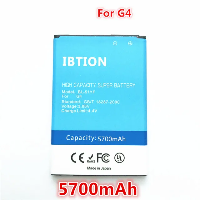 

5750mAh BL-51YF Mobie Phone Battery For LG G4 battery H815 H818 H819 VS999 F500 F500S F500K F500L H811 V32 Phone BL 51YF BL51YF