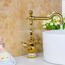 9835 золотой латуни Кухня раковина кран-распылитель поворотный носик Ванная комната