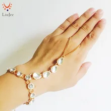 Ручная цепочка, ручная бижутерия, стразы, браслет, бохо, ювелирное изделие, бохо, ручная цепочка, Свадебный рабский браслет, браслет, соединенный с кольцом на пальце