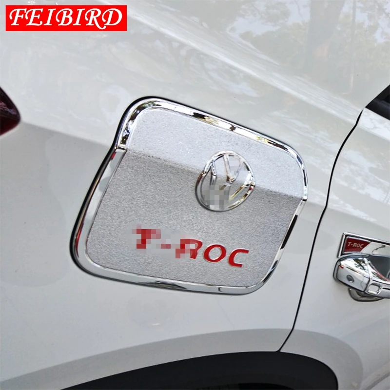 

For Volkswagen T-Roc T Roc 2018 2019 Car Styling Gas/Fuel/Oil Tank Cover Cap Stick ABS Lamp Frame Cover Trim