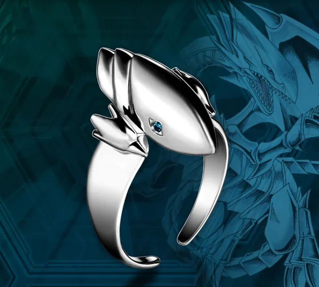 yu gi oh zexal blue eyes white dragon finger ring in mascot from
