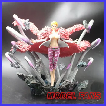 

MODEL FANS INSTOCK one piece 33cm Donquixote Doflamingo Female version gk resin statue contian 2 head figure for collection