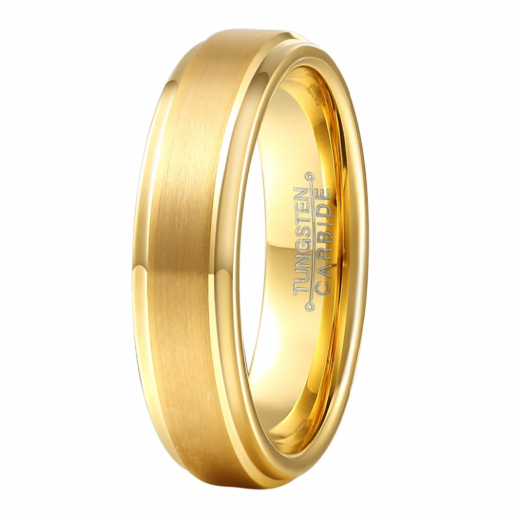 6mm Fashion Women S Gold Color Tungsten Carbide Marriage Ring Boy Girl Friendship Jewelry Anillos Mujer Aliance Gift Box Ring Boy Fashion Ringsring Fashion Aliexpress