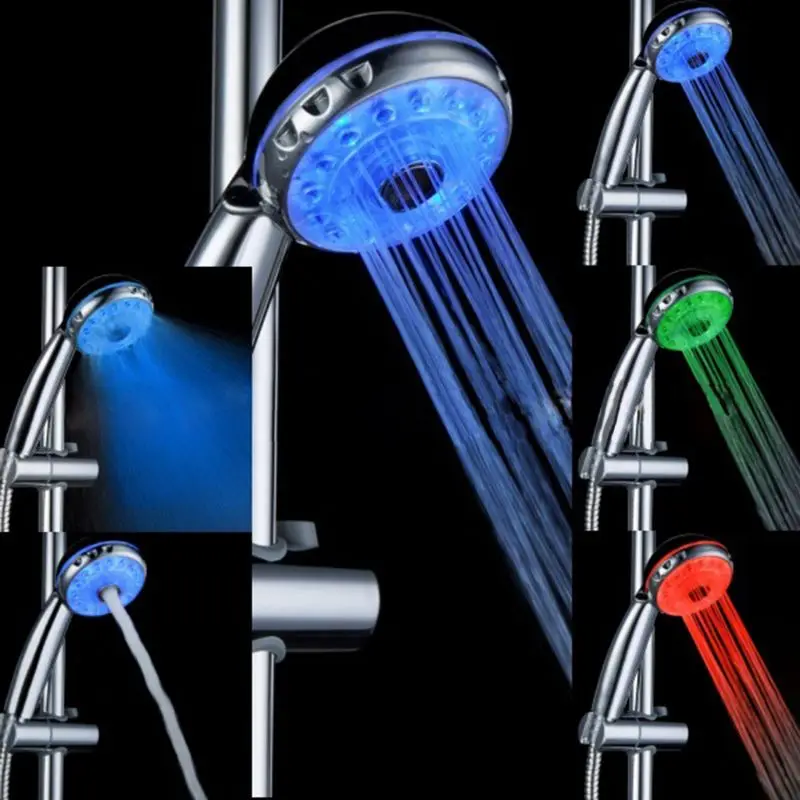 

Adjustable 3 Mode 3 Color LED Light Shower Head Temperature Sensor RGB Bath Sprinkler Bathroom Spa l29k