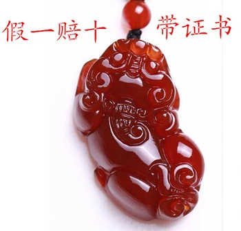 

Natural red agate pendant, the brave men and women evil felicitous wish of making money transfer card with shipping Pendant