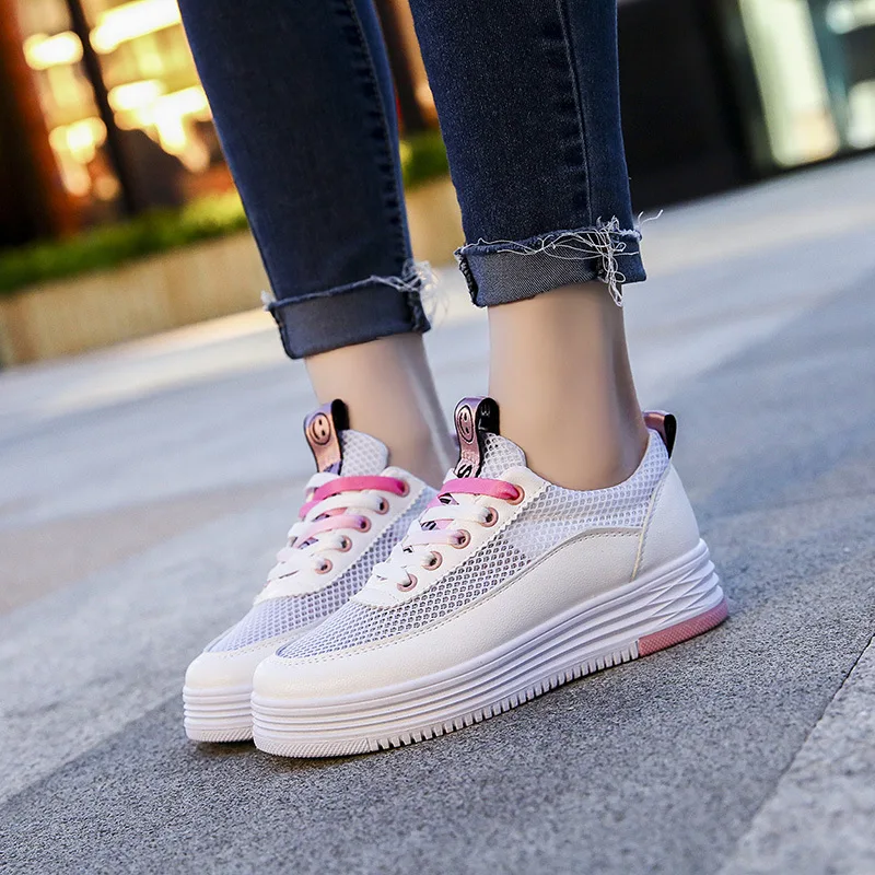 

For Women Sneakers Casual Shoes Female Summer Lace-Up Flat Trainers Vulcanize Simple Shoes