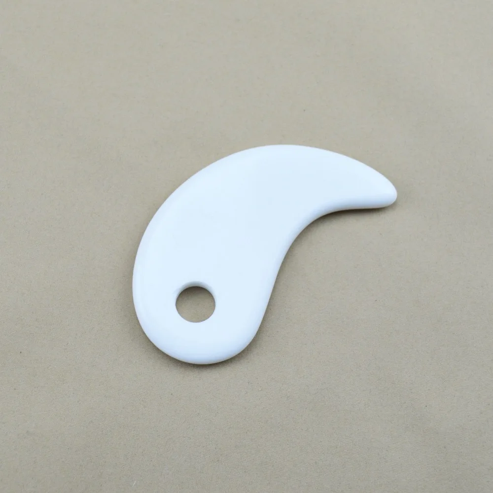 1 Pcs 100% natural white drilled jade guasha massage tool facial treatment scraping health care 1 Pcs 100% natural white drilled jade guasha massage tool facial treatment scraping health care