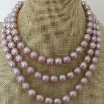 

gorgeous 9--10mm south sea lavender pearl necklace 38inch 14K Gold Clasp KKK