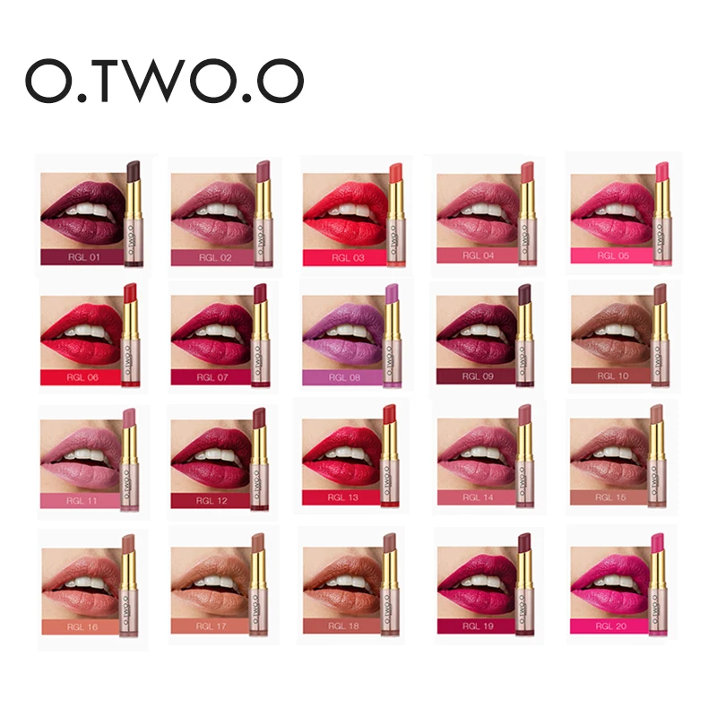 

O.TWO.O Brand Makeup Hot Sale Lipstick 20 Colors Choose Matte Lang-lasting Waterproof Easy to Wear Lip Cream Nude Lipstick Matte