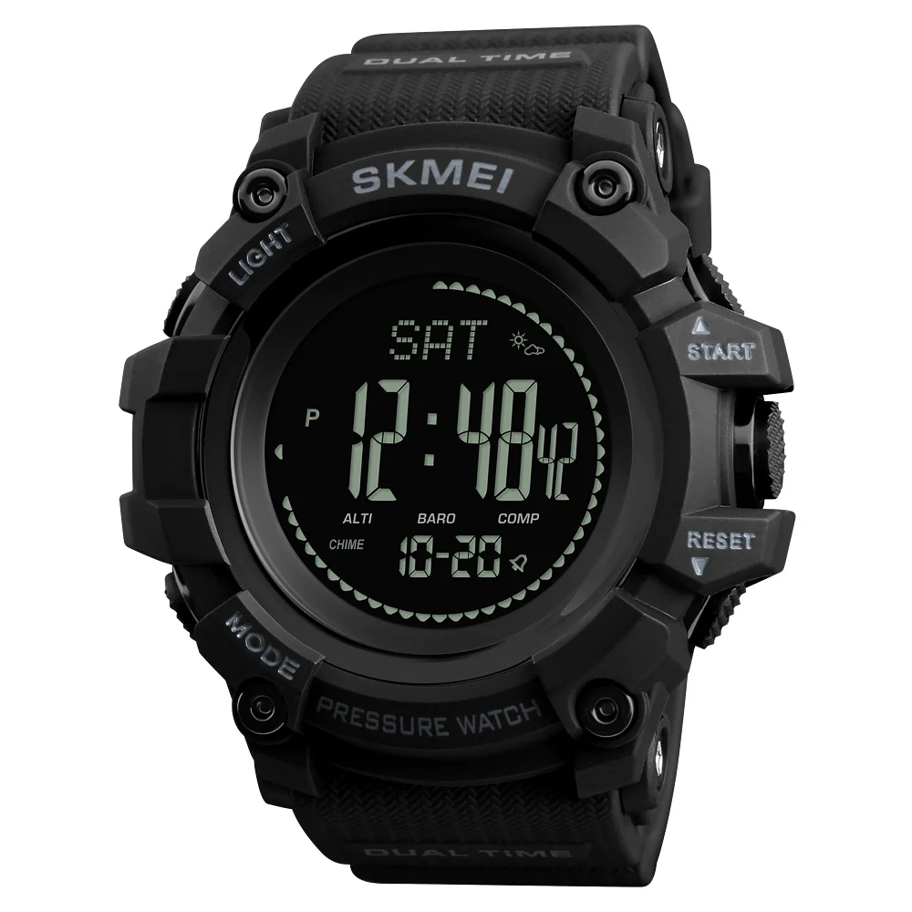 

SKMEI Brand Mens Sports Watches Hours Pedometer Calories Digital Watch Altimeter Barometer Compass Thermometer Weather Men Watch