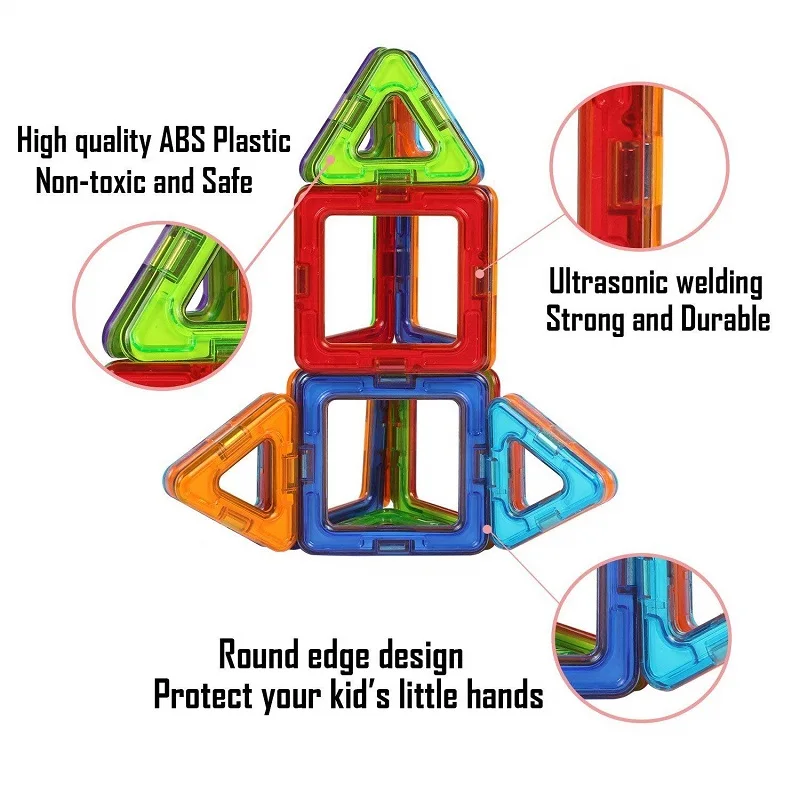 110 шт. большой размер магнитные блоки дизайнерские DIY пластиковые строительные и строительные игрушки Магнитные плитки Развивающие игрушки для детей
