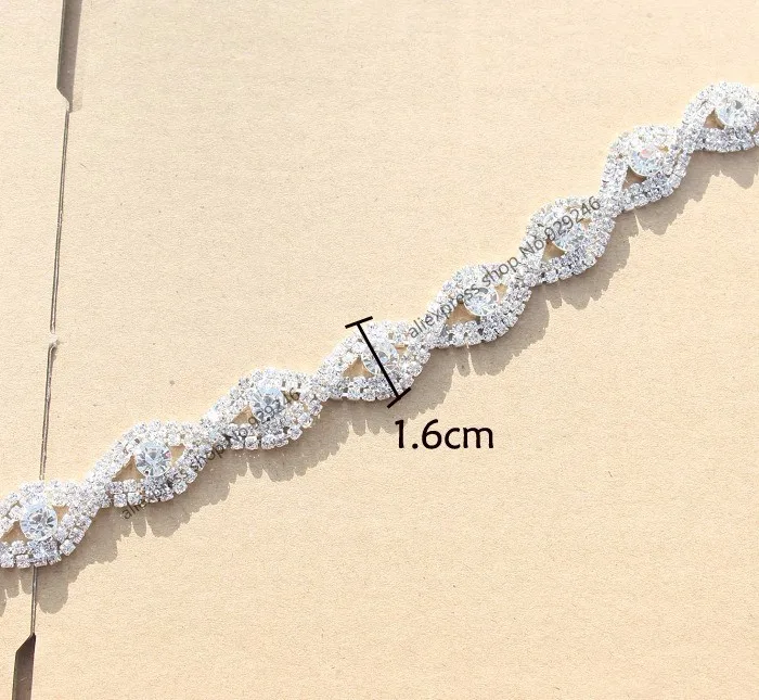1 ярд/пакет 1,6 см модная обувь с оборкой, 8-shape форме, благодаря чему создается ощущение невесомости с прозрачные хрустальные стразы цепь сумочка невесты торжественное платье украшения планки аксессуары для одежды