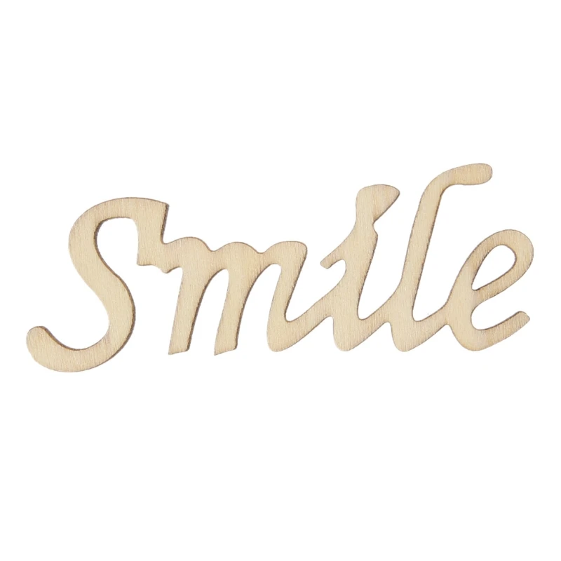 Smile Letters Wooden Hanging Sign Wall Decal Sticker Room Home Decor