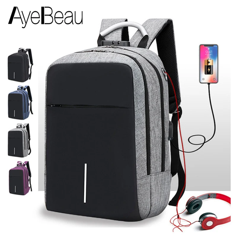 

Anti Theft Laptop USB Anti-Theft Smart Man Backpack Male Antitheft Charging For Teenager School Bag Schoolbag Bagpack Back Pack