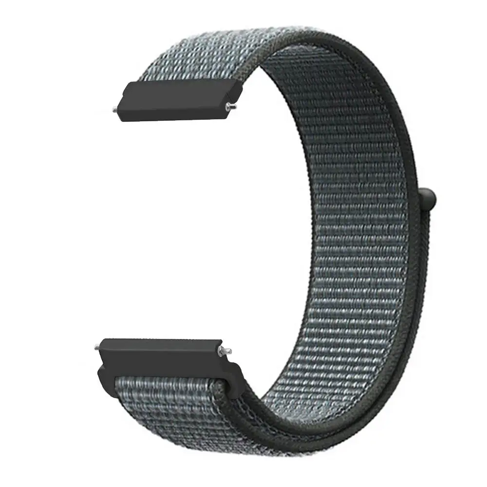 20 мм спортивный нейлоновый ремешок на запястье браслет ремешок для samsung Galaxy Watch Active 2 Amazfit Bip Band - Цвет ремешка: Storm Gray