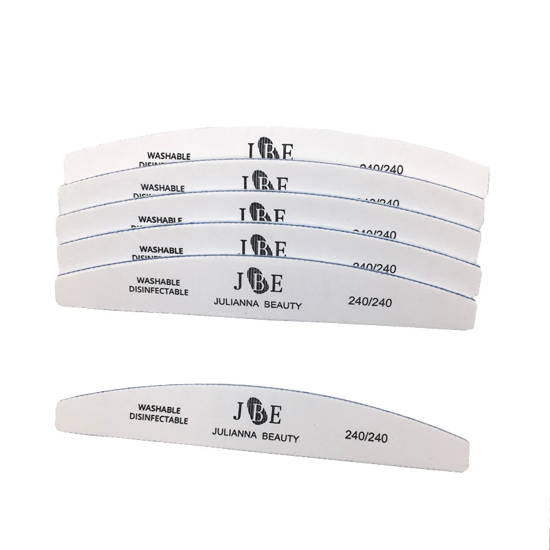 

10PCS White Nail Art Sanding Double-sided Buffer 240/240 Grit Nail Files UV Gel Polisher Manicure Pedicure Sandpaper Nail Tools