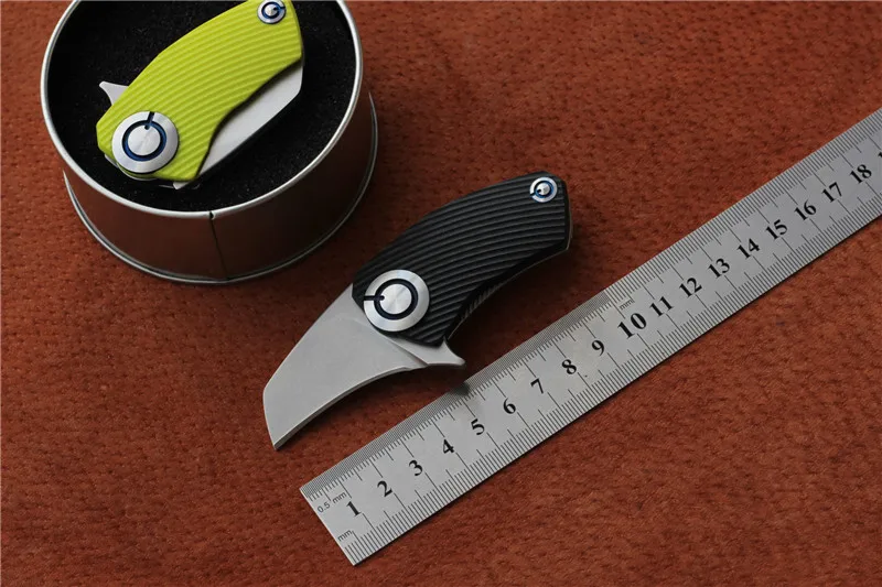 

MIKER SiDis Parrot Mini Flipper folding knife 9cr18mov blade G10 Titanium Handle Hunting pocket camping fruit knives EDC tools